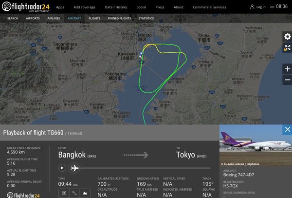 羽田空港に着陸のタイ国際航空機、重大インシデントとして調査