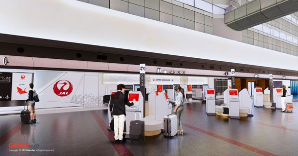 JAL、羽田空港のチェックインカウンターや搭乗ゲートを刷新　JGCカウンターは個室化