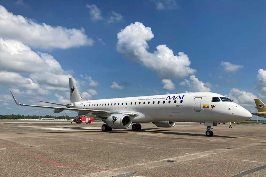 ミャンマー国際航空、エンブラエル190型機を導入