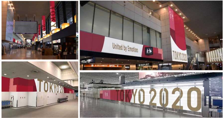 成田国際空港、「東京2020大会ルック」の装飾展開　滑走路脇には”TOKYO2020”の草文字も