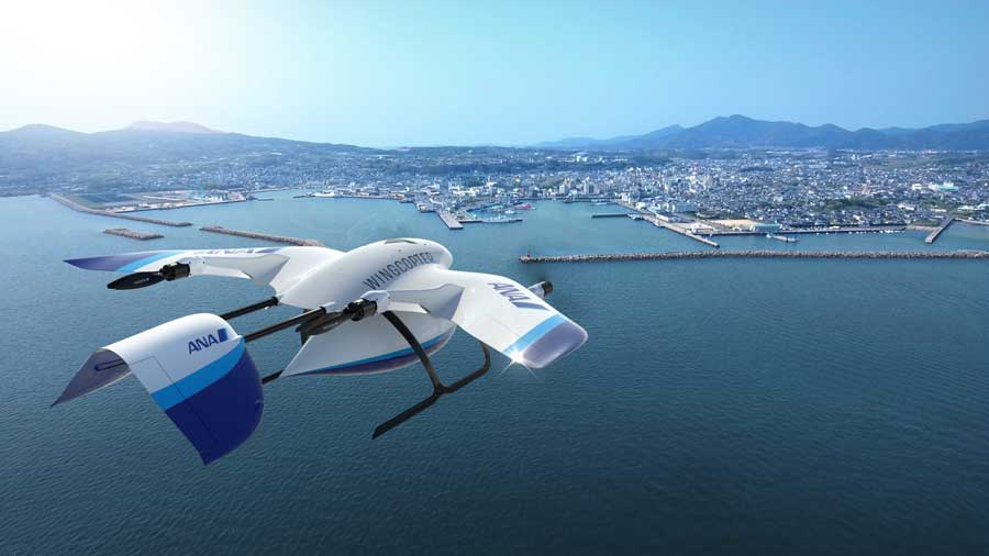 ANAとWingcopter、2022年度にも離島や山間地域へのドローン配送実用化へ