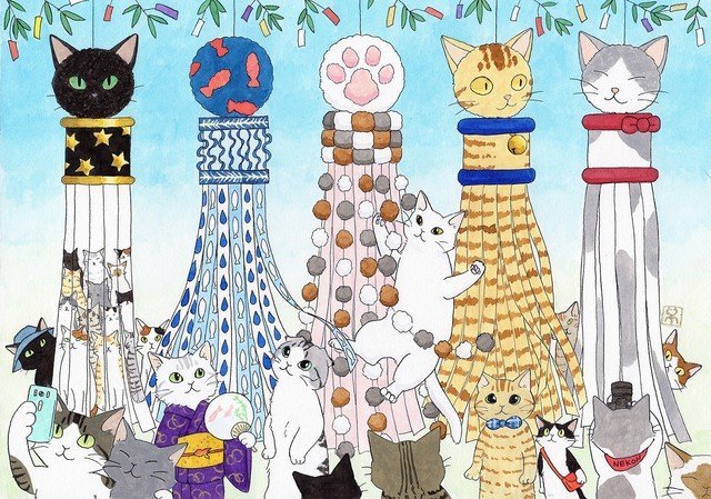 東北の空を彩る猫型飾り、仙台七夕まつりに猫要素が追加される