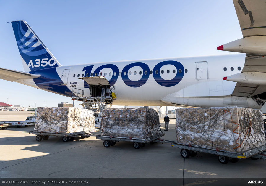 エアバス、中国から欧州へマスク輸送　飛行試験機活用